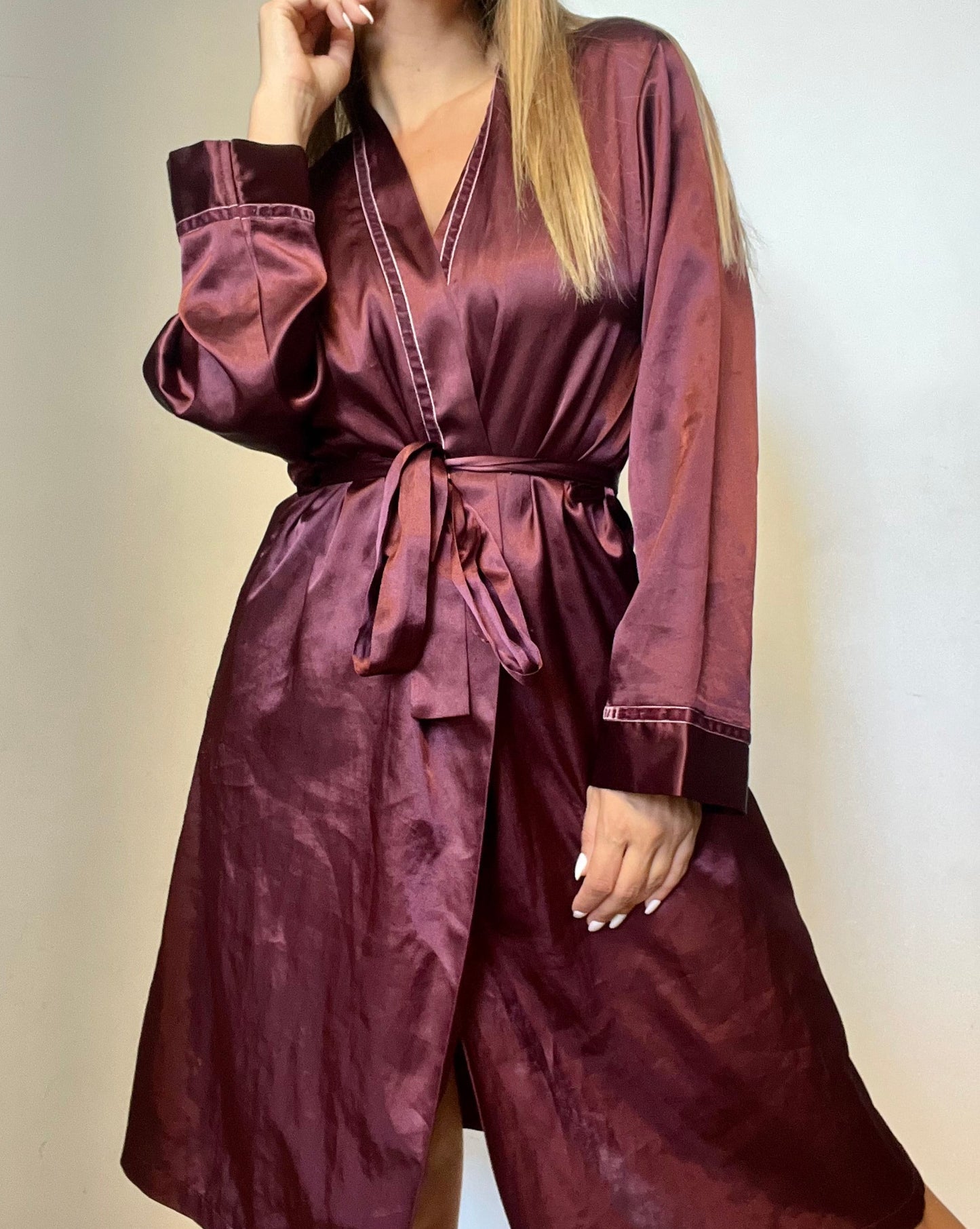 Dark Burgundy Satin Cover-Top