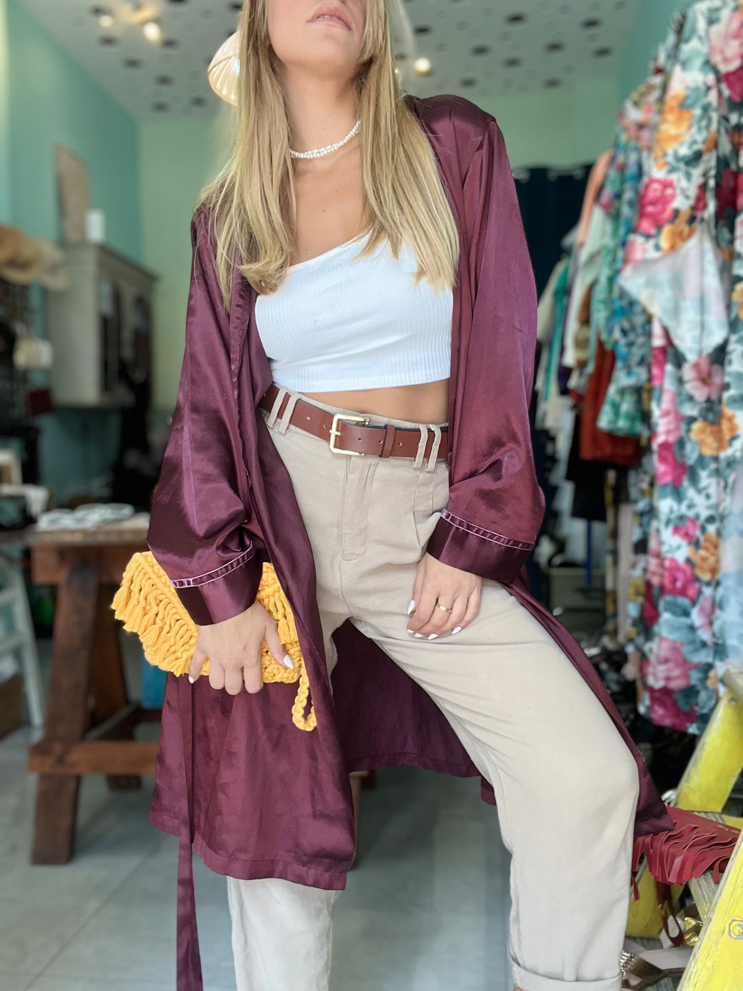 Dark Burgundy Satin Cover-Top