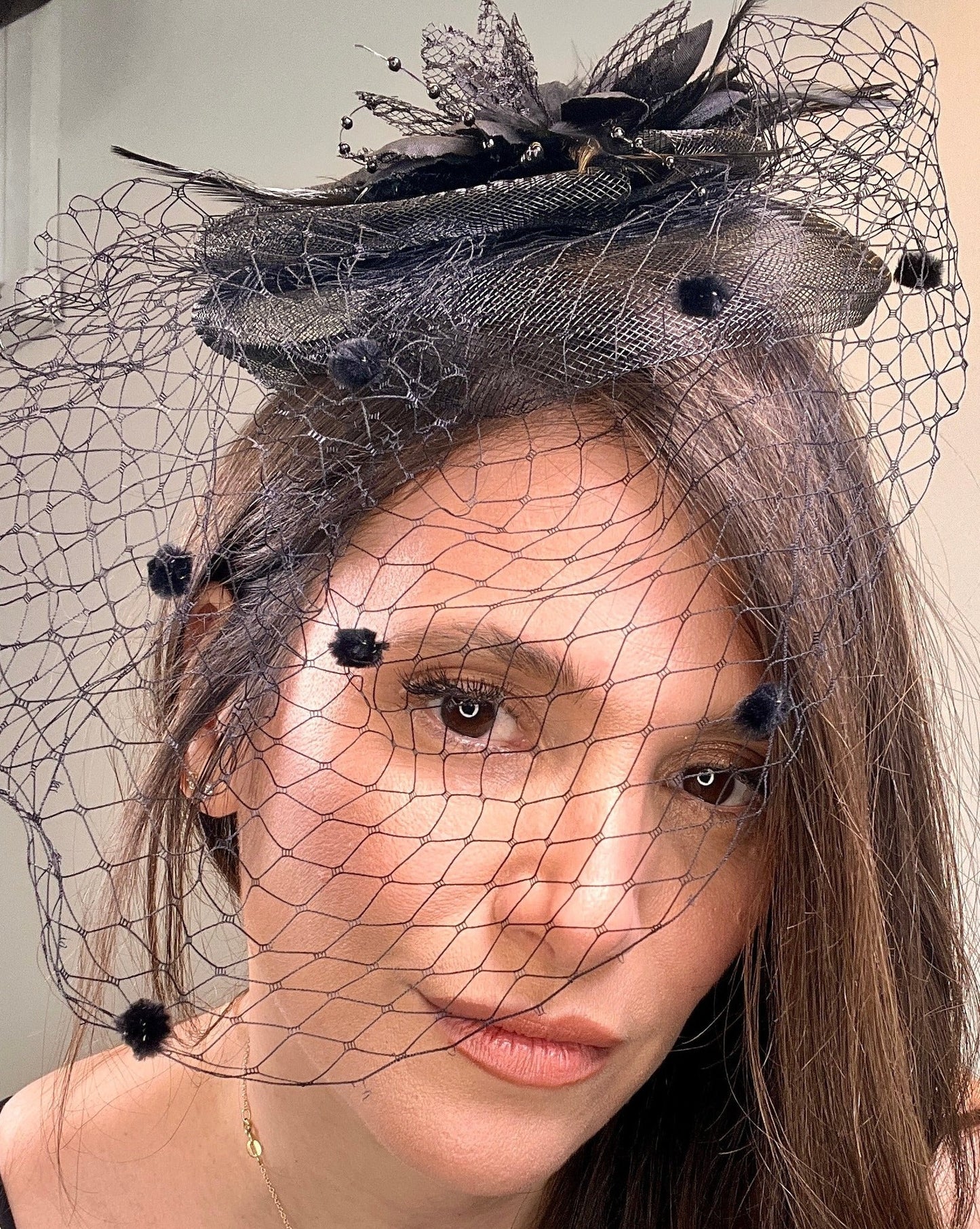 Black Net Pin Hat